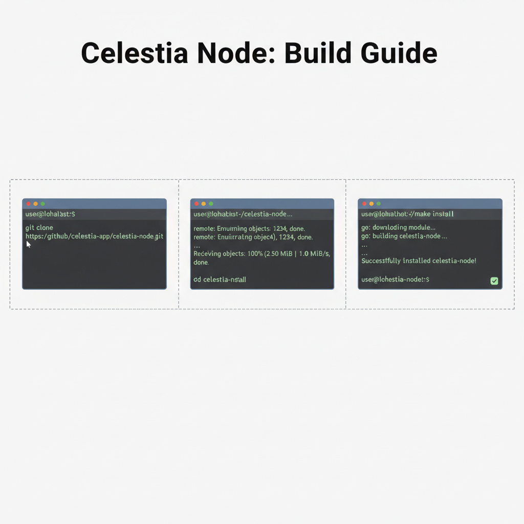 terminal cloning and building Celestia node software