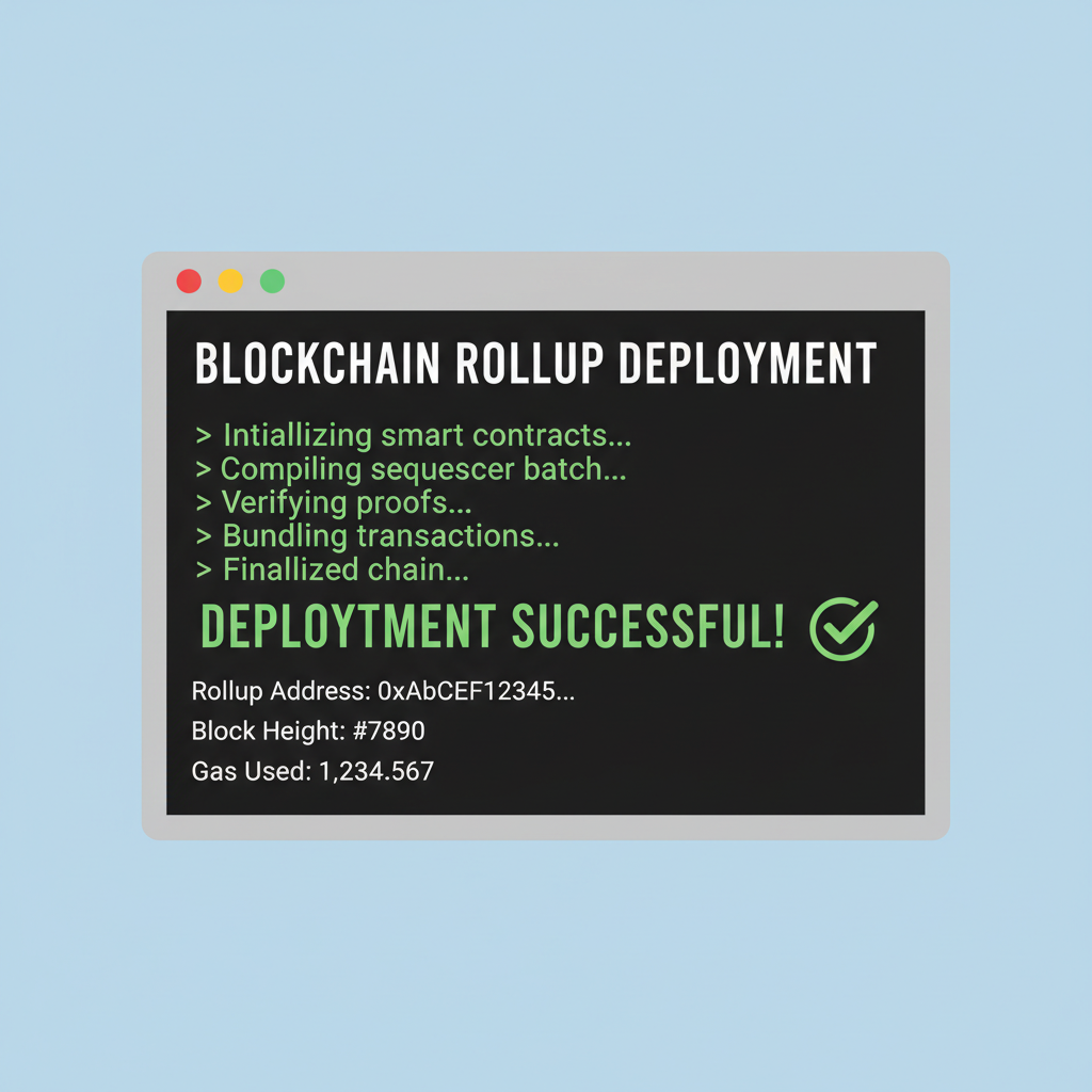 terminal deploying blockchain rollup successfully