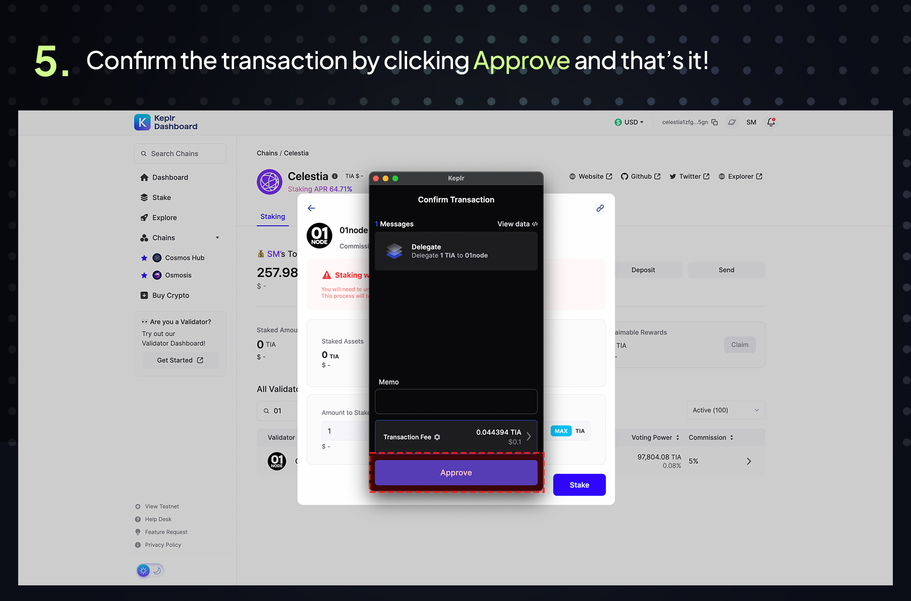 Developer using Conduit dashboard to launch a modular rollup on Celestia blockchain platform